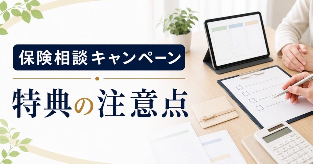 保険相談 キャンペーン 比較の比較ポイント｜選び方と注意点のアイキャッチ画像