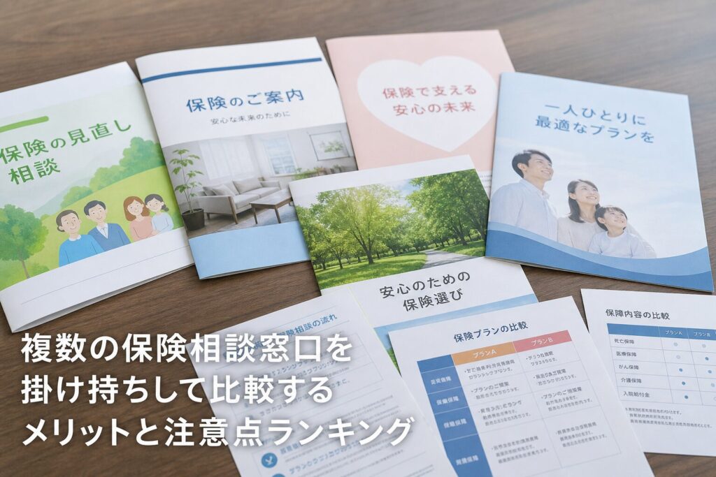 複数の保険相談窓口を掛け持ちして比較するメリットと注意点ランキングのアイキャッチ画像