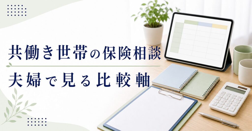 共働き 保険相談 比較の比較ポイント｜選び方と注意点のアイキャッチ画像