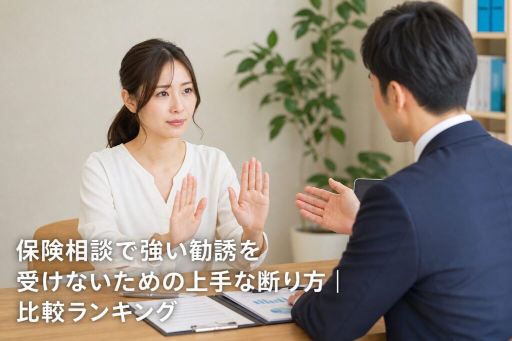 保険相談で強い勧誘を受けないための上手な断り方｜比較ランキングのアイキャッチ画像