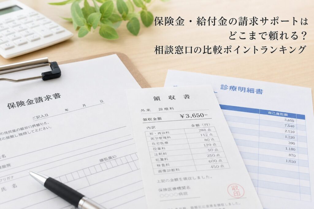 保険金・給付金の請求サポートはどこまで頼れる？相談窓口の比較ポイントランキングのアイキャッチ画像