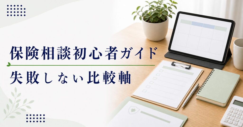 保険相談 初心者 比較の比較ポイント｜選び方と注意点のアイキャッチ画像