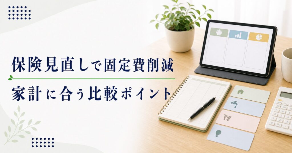 保険見直し 固定費 比較の比較ポイント｜選び方と注意点のアイキャッチ画像