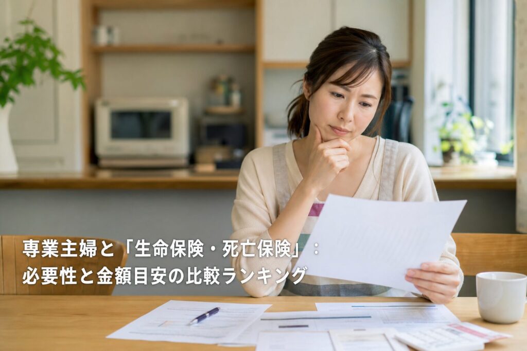 専業主婦と「生命保険・死亡保険」：必要性と金額目安の比較ランキングのアイキャッチ画像