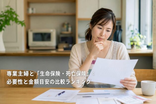 専業主婦と「生命保険・死亡保険」：必要性と金額目安の比較ランキングのアイキャッチ画像