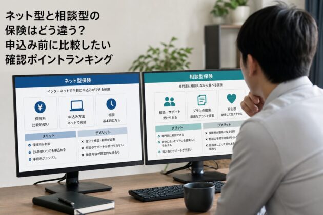 ネット型と相談型の保険はどう違う？申込み前に比較したい確認ポイントランキングのアイキャッチ画像