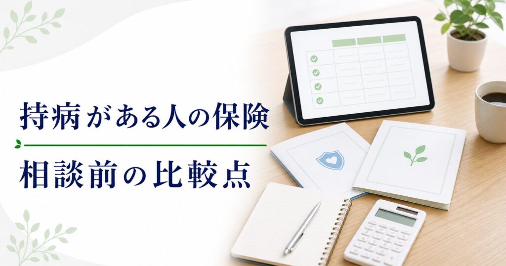 持病がある人の保険相談比較｜引受基準緩和型の見方のアイキャッチ画像