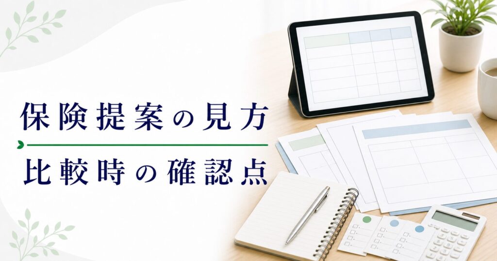 保険提案の比較｜プランを見極めるためのチェック軸のアイキャッチ画像