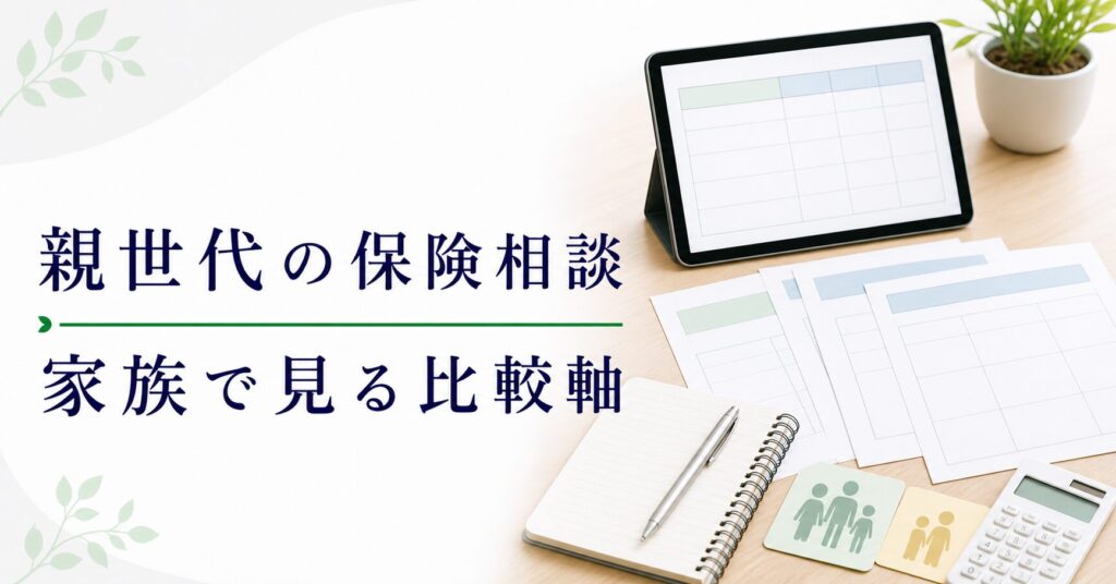 親の保険相談比較｜同席・代理相談で見たいポイントのアイキャッチ画像