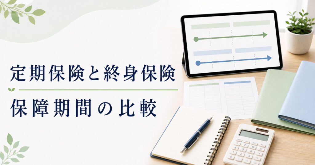 定期保険と終身保険の相談比較｜死亡保障の期間と保険料のアイキャッチ画像