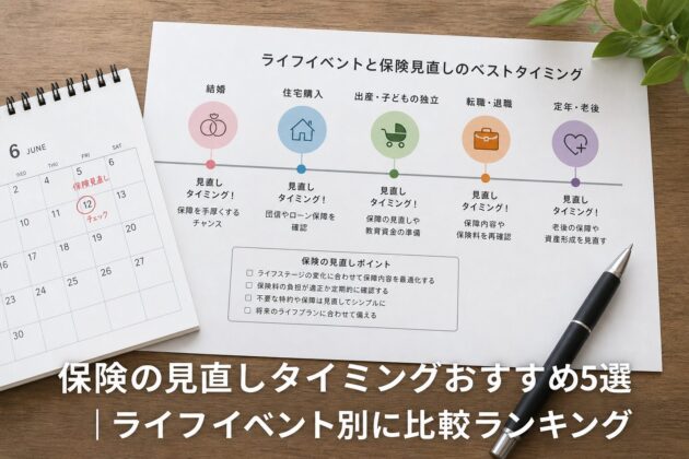 保険の見直しタイミングおすすめ5選｜ライフイベント別に比較ランキングのアイキャッチ画像