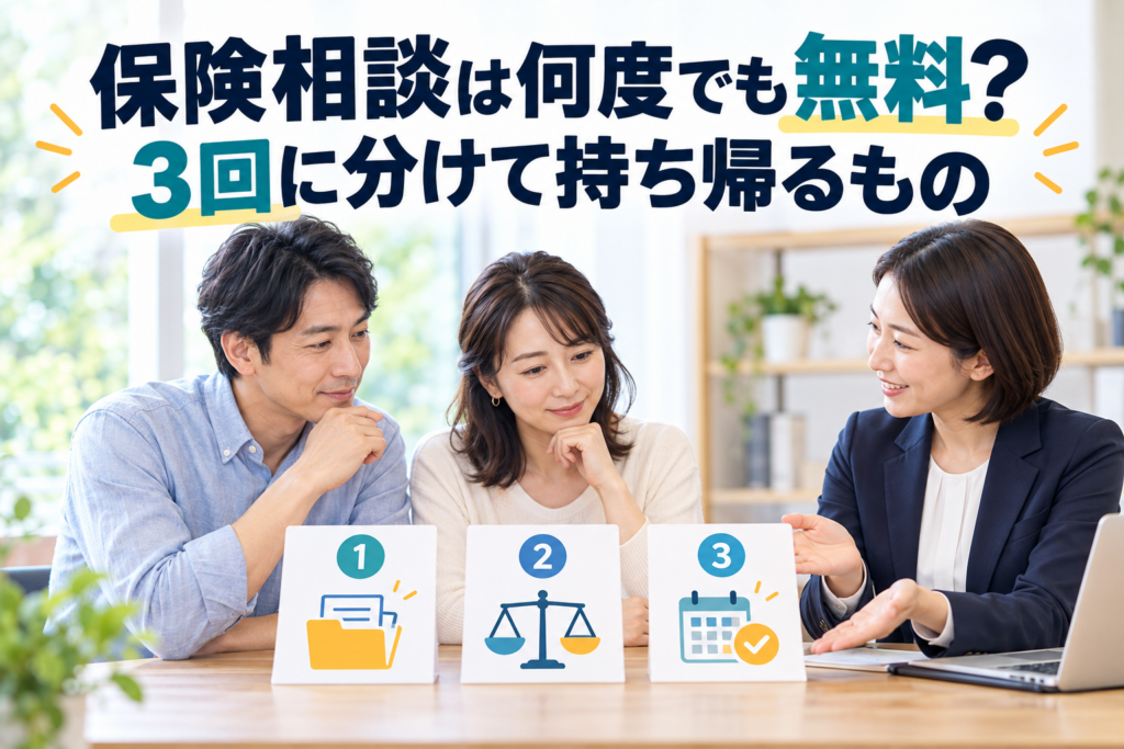 3回の役割に分けて保険相談を進める記事のアイキャッチ