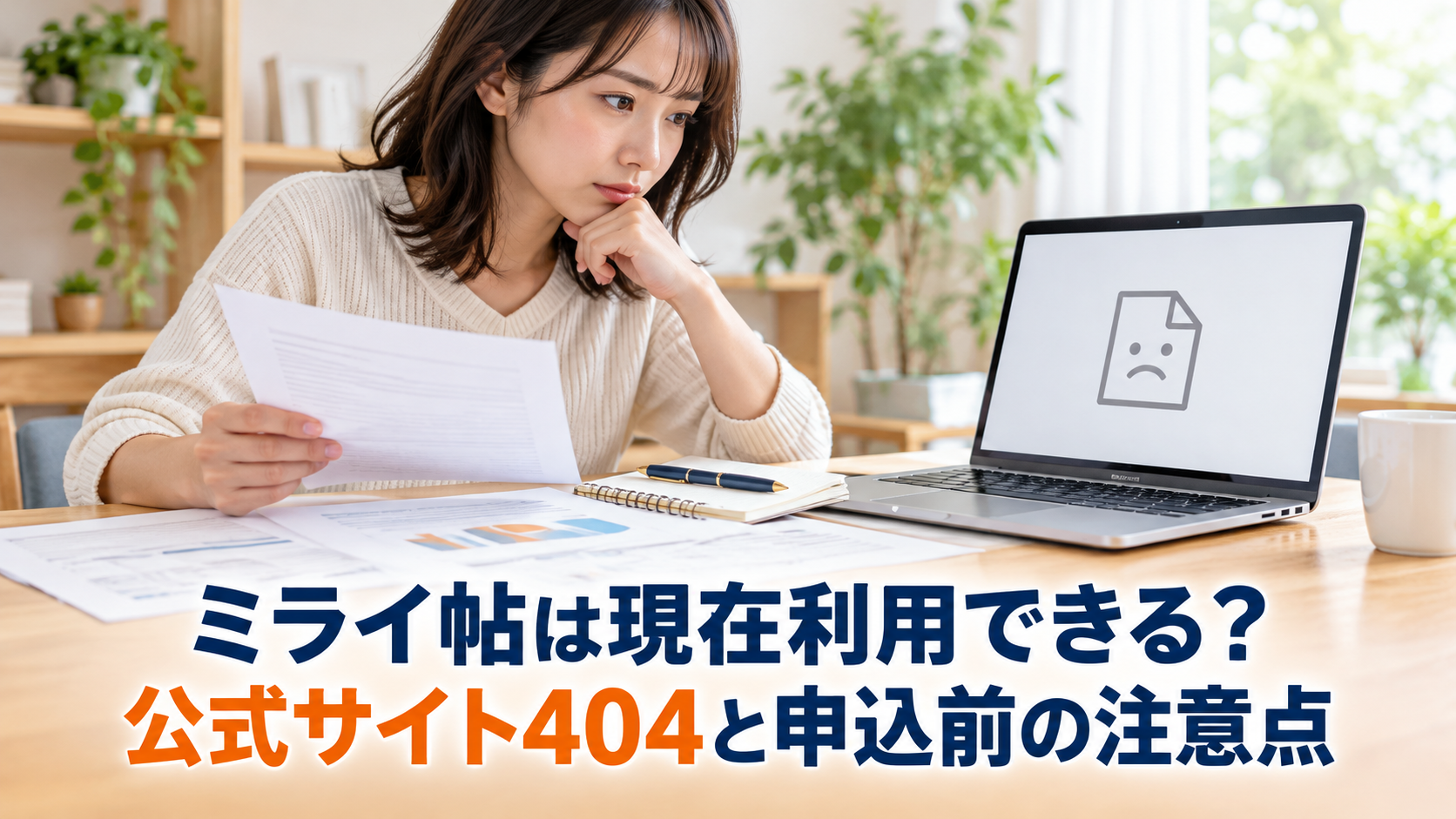 ミライ帖の公式サイト404と申込前の注意点を解説する記事のアイキャッチ